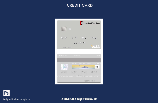 modello di carta di debito visto Sao Tome e Principe Afriland First Bank in stil